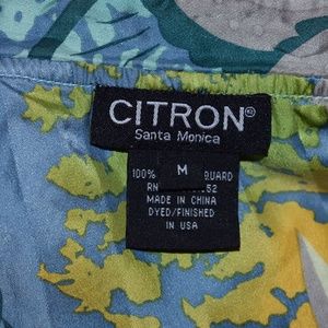 Citron Tops - Citron Silk Floral Print Button Front Blouse Citron Tops - Citron Silk Floral Print Button Front Blouse